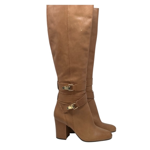 Sam Edelman Fairbank Leather Block Heel Knee High Boots - Picture 7 of 14